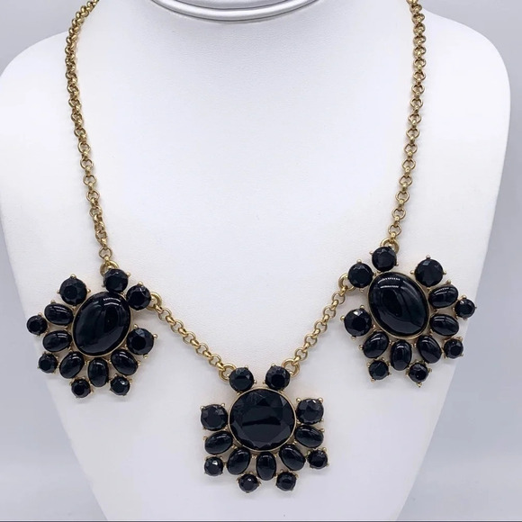 J. Crew Black Jeweled Necklace - Picture 1 of 3